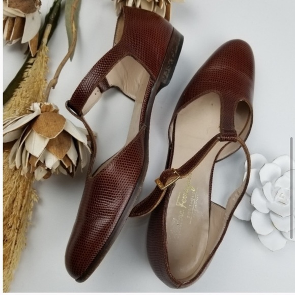 Ferragamo  Brown Mary Jane Sandal Loafer 9.5 - Picture 3 of 6